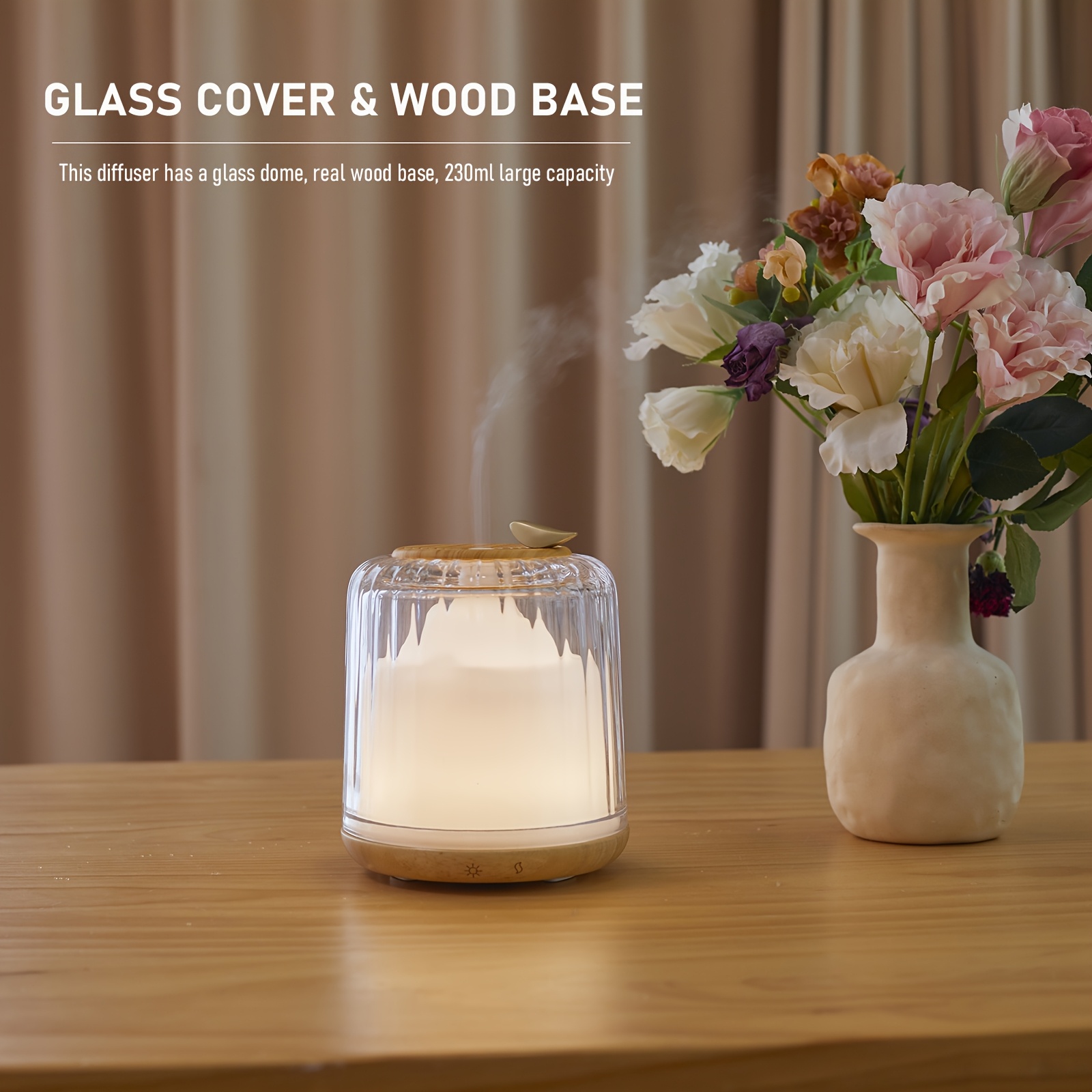 7.78oz Glass Essential Oil Diffuser Humidifier - Image 2
